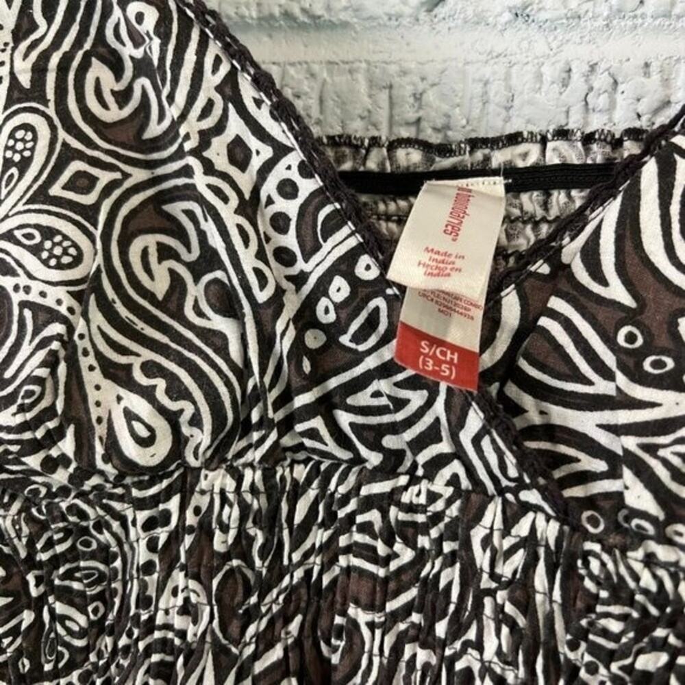 Vtg No Boundaries Paisley Slip Dress Womens Small Black White Y2K Grunge Mini - Picture 5 of 6